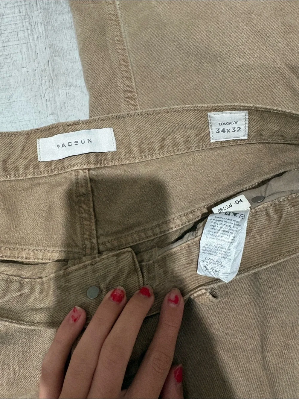PacSun Men's Tan Carpenter Jeans Relaxed Fit